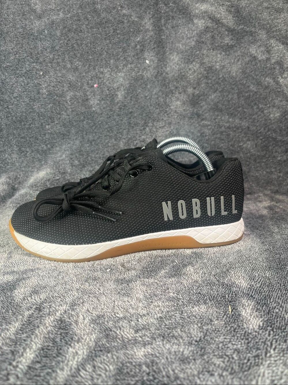 NOBULL Superfabric Trainer Black Gum Sole Mens Size 8 Womens 9.5 Workout Shoes